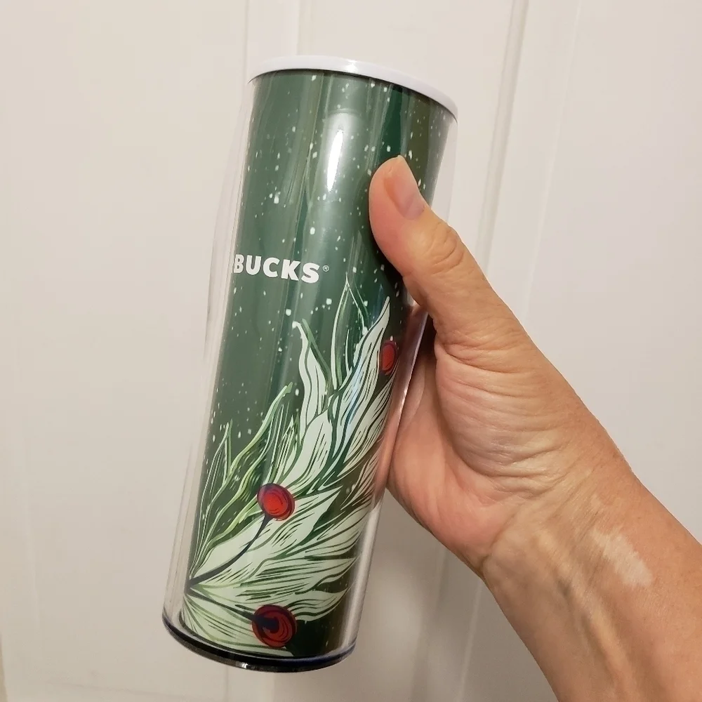 Starbucks 2020 Mistletoe Green Holiday Travel Mug with lid